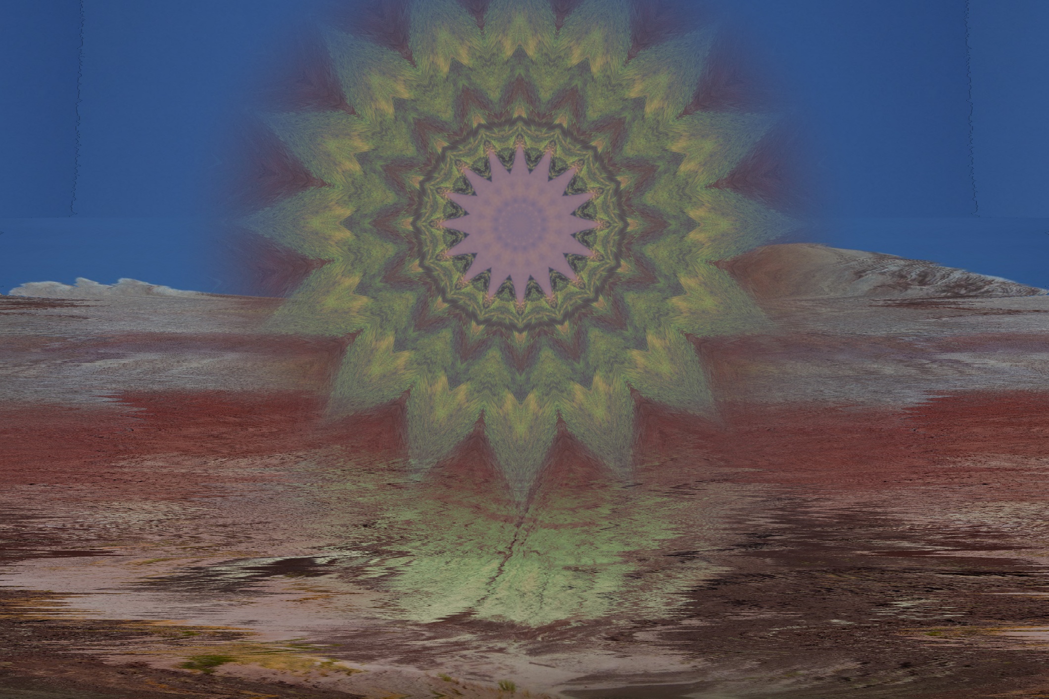 Desert sun glitch art