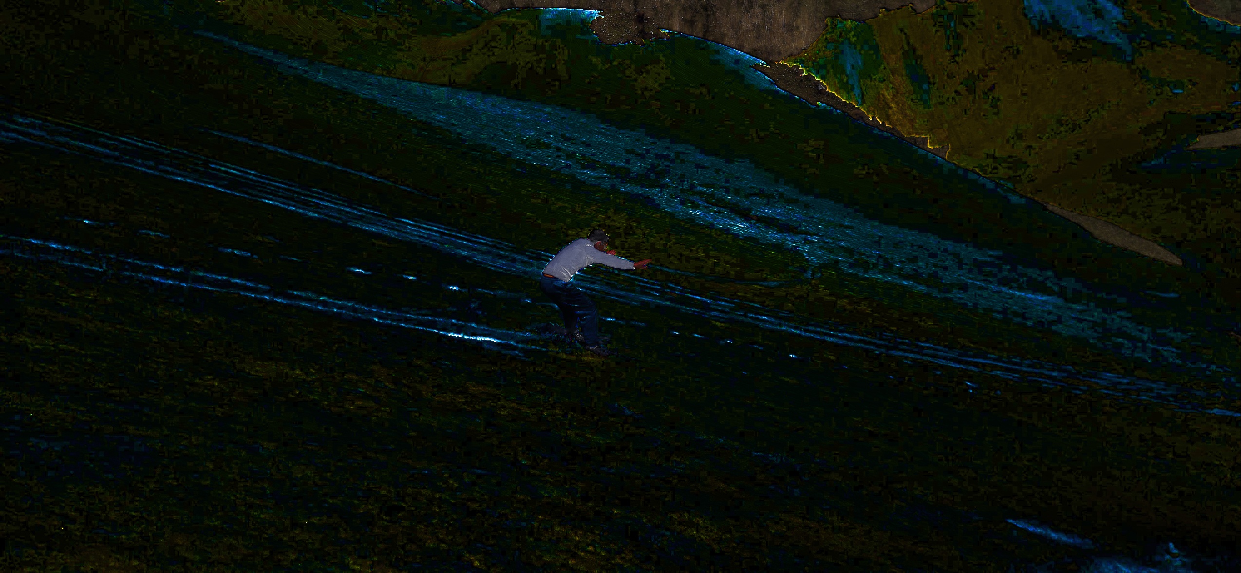 Falling downhill glitch art