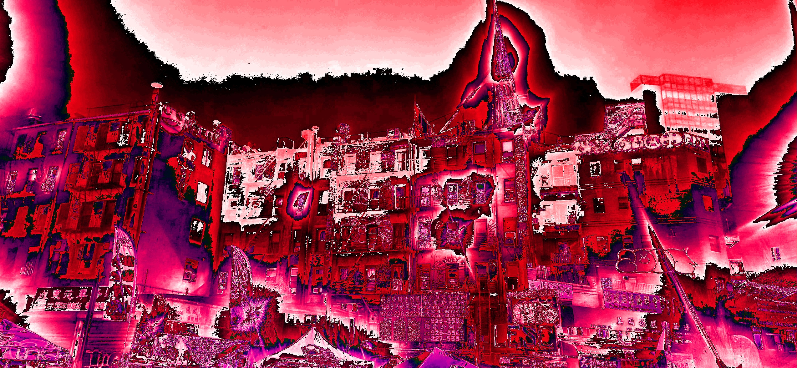Fire in Chinatown glitch art