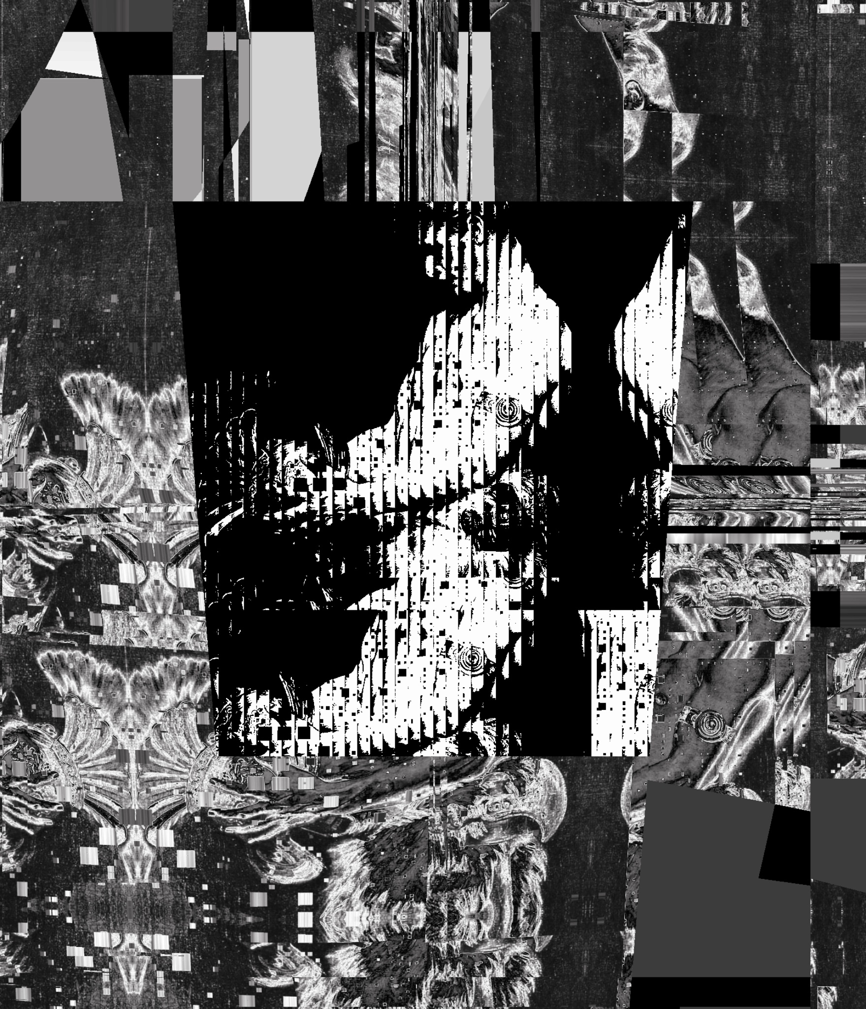 Warrior glitch art portrait